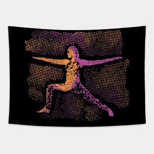 Abstract Colorful Concept Yoga Pose Tapestry