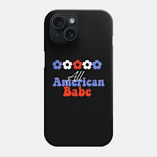 All American babe, 4th of July American independence day groovy design Phone Case