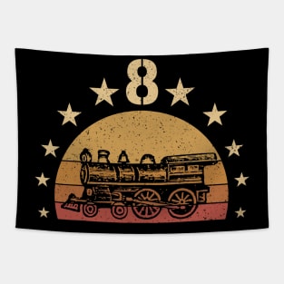 Vintage I'm 8 Years Old Locomotive Train 8th Birthday Tapestry