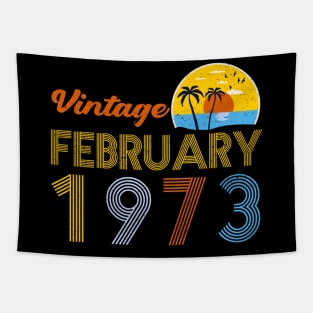 50th Birthday Vintage February 1973 50 Years Old Gifts Tapestry