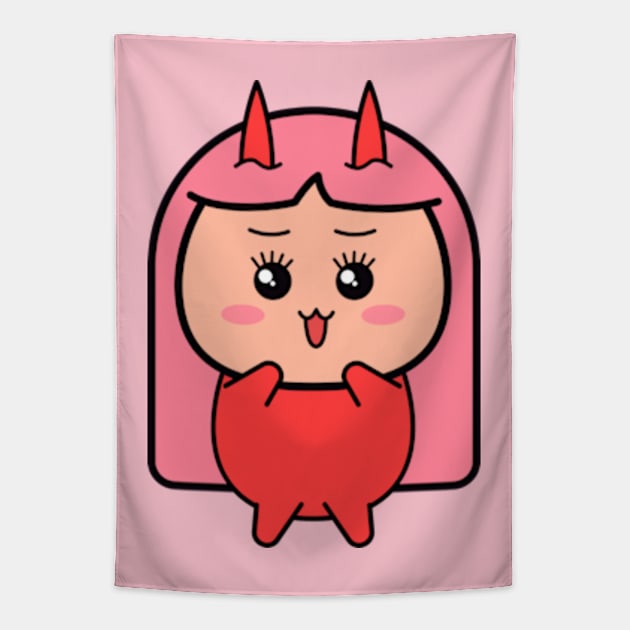 Cute demon girl Anime fanart Tapestry by sungraphica