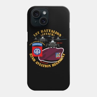 1st Bn 82nd Avn Regiment - Maroon Beret w Atk Helicopters Phone Case
