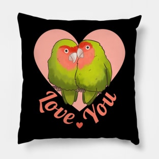 Cute love birds I love you for valentines day Pillow