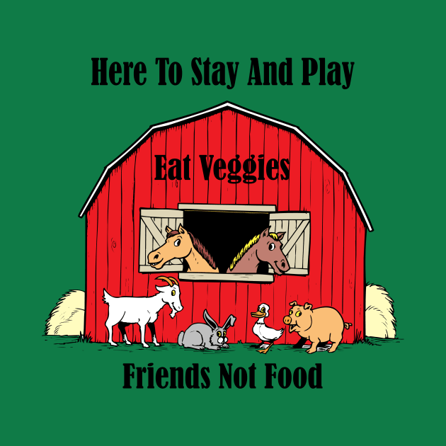 Farm 'Eat Veggies' Animals In The Barn by MisterBigfoot