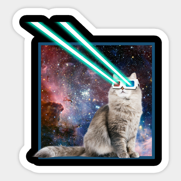 Captain Laser Cat 3d Glasses Space Galaxy Kitty Eye