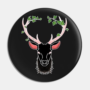 Black Deer in vines Pin