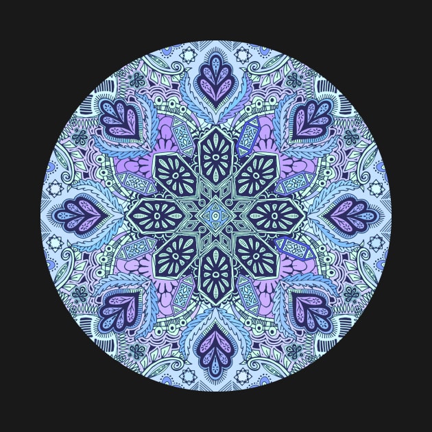 Navy Blue, Mint and Purple Boho Pattern by micklyn