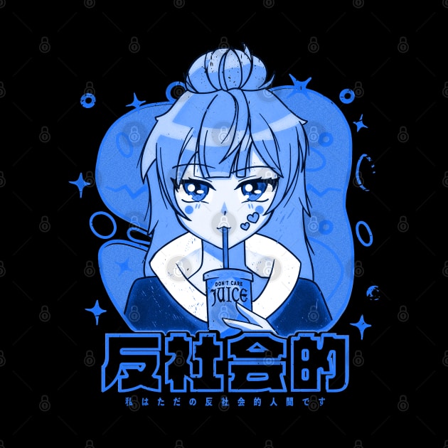 Anime Girl with Kanji Blue Version by SolidFive7