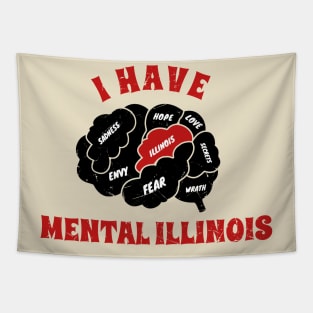 I Have Mental Illinois - Black Brain AL Tapestry