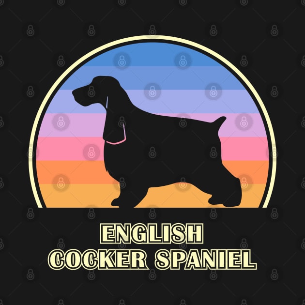 English Cocker Spaniel Vintage Sunset Dog by millersye