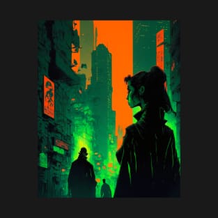 Cyberpunk neon city T-Shirt