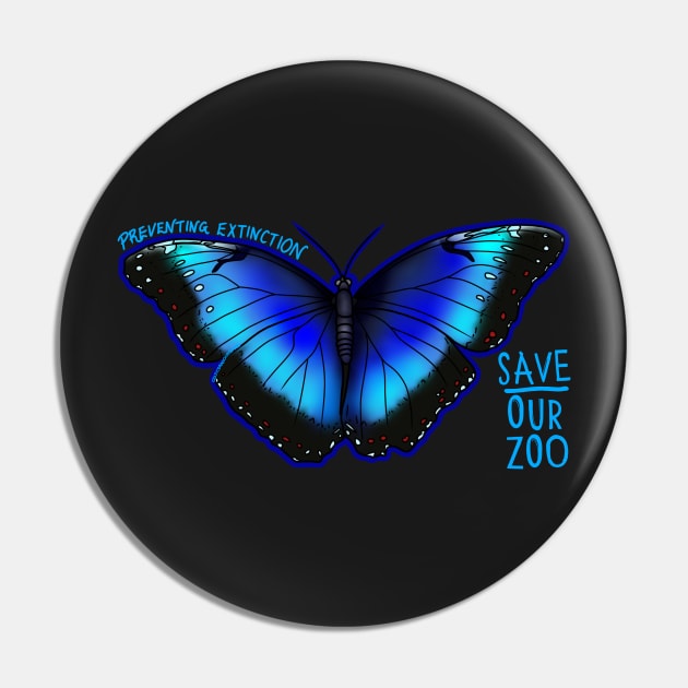 Day 17- Blue Morpho Butterfly Pin by CelticDragoness