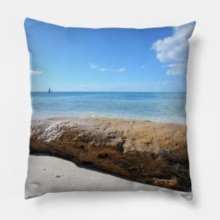 Driftwood on Isla Saona Beach Pillow