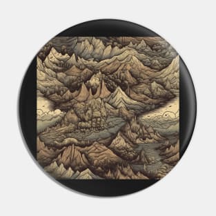 Mountains Painting Dark Pin