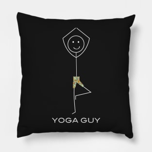 Funny Mens Yoga Guy Pillow