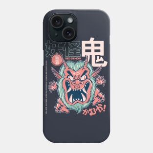 Funny Retro 90s Japanese Kawaii Oni Demon Yokai Phone Case