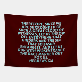 Bible Verse Hebrews 12:1 Tapestry