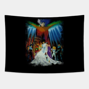 Gemini Saga's Duality Showcase the Complex Persona and Power of the Twin Saint on a Tee Tapestry