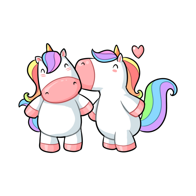 Kawaii unicorn in love by Japanese Designs