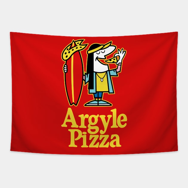 Argyle Pizza - Red Shirt Tapestry by demonigote