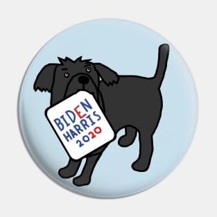 Cute Dog with Biden Harris Sign Pin