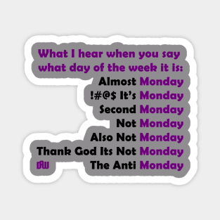 Days of the Week Magnet