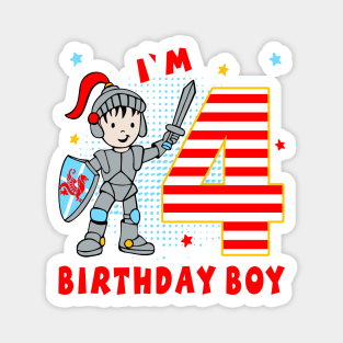 4th Birthday Knight Magnet