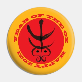 Happy Lunar New year - Year of the OX.( Red) Pin