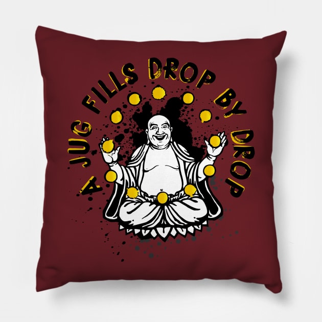 Laughing Buddha Pillow by ThreeHaresWares