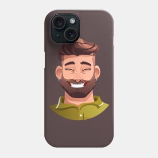 Brutal bearded smiling man Phone Case