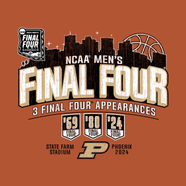 Purdue Boilermakers Final Four 2024 Basketball Vintage Gray by johnhawilsion