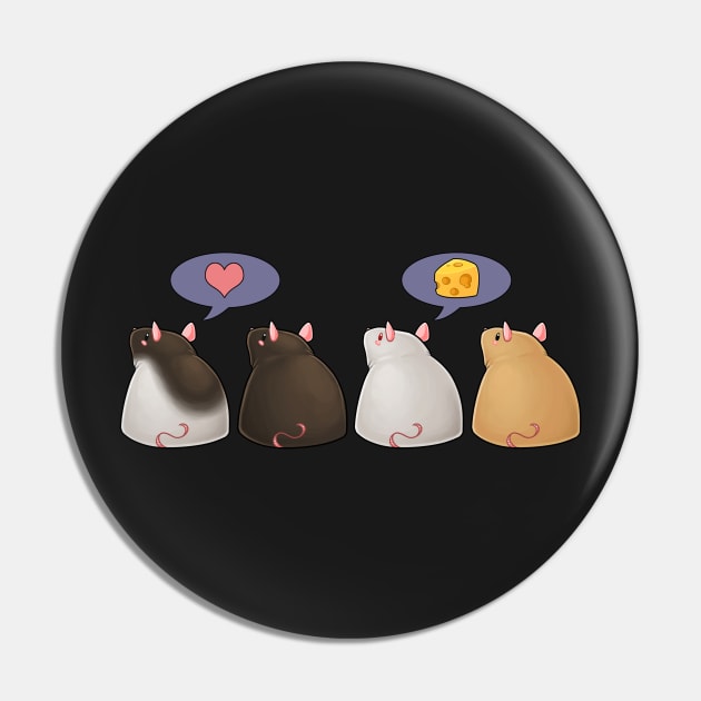 Rat Love Pin by Psitta