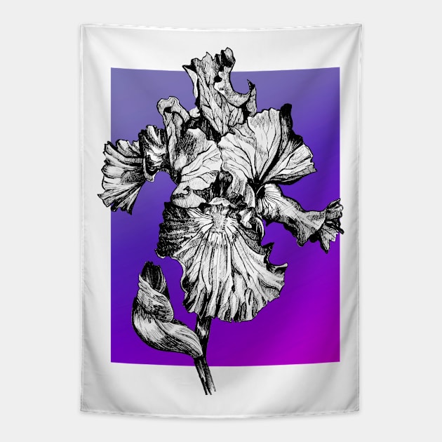 Ink - Iris Variation 1 Tapestry by artofsuff