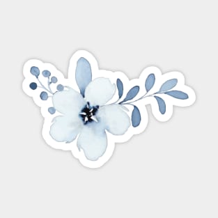 Blue Watercolor Wild Flower Magnet