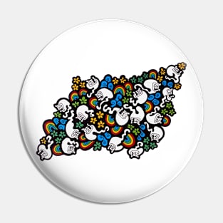 Flower, Rainbow & Water Doodles Pin