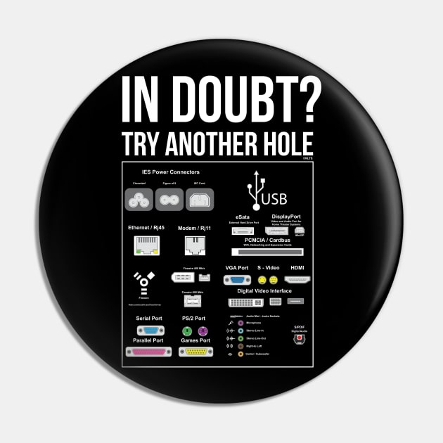 When in Doubt, try Another Hole Funny Humor T-Shirt Tee Pin by creative