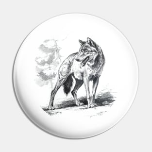 Wolf art Pin