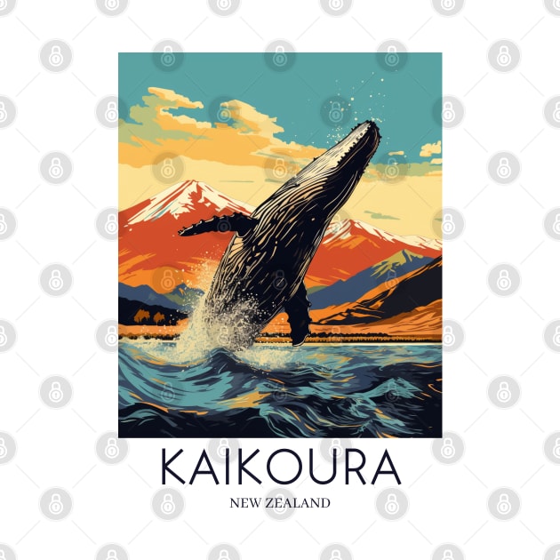 A Pop Art Travel Print of Kaikoura - New Zealand by Studio Red Koala