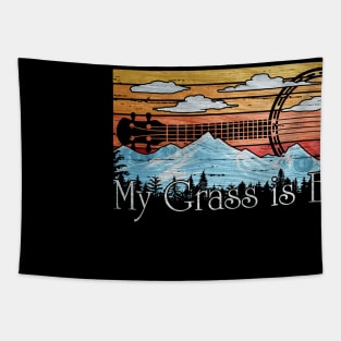 My Grass is Blue Bluegrass Banjo Music Tapestry