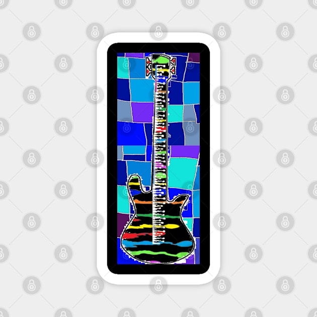 bass bass pop art blue Magnet by LowEndGraphics
