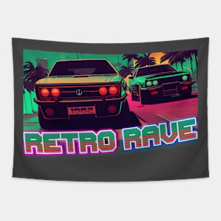 Retro wave Race / Synthwave cars Tapestry