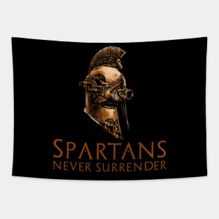 Ancient Greek History - Steampunk Science Fiction - Spartans Never Surrender Tapestry