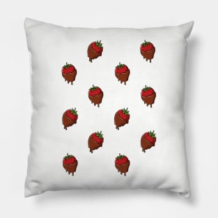 Chocolate Covered Strawberries Pattern Pillow