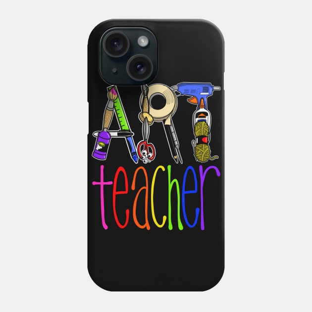 Art Teacher with Art Supply Lettering Phone Case by The Craft ACE