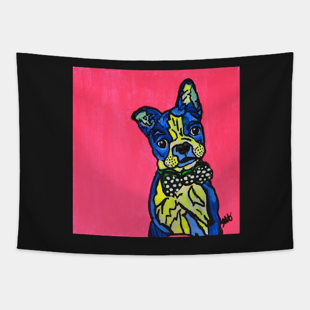 Boston Terrier Gent Tapestry by AmandaAAnthony