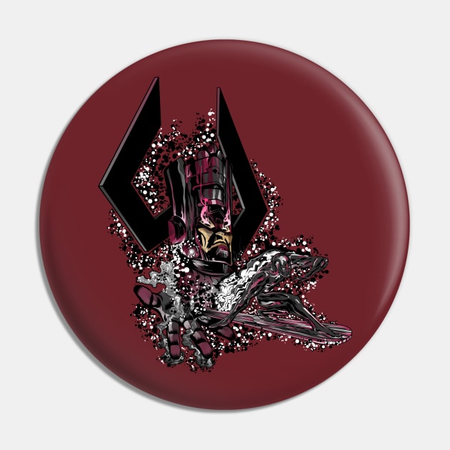 Galactus & Silver Surfer - Black Winter Pin by AlternateRealiTEE