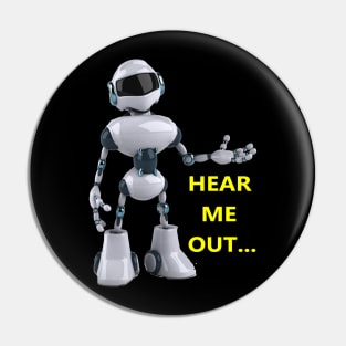 Robot Talk T-shirt Pin