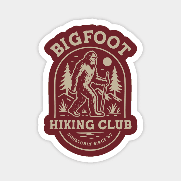 Bigfoot Hiking Club Magnet by stayfrostybro