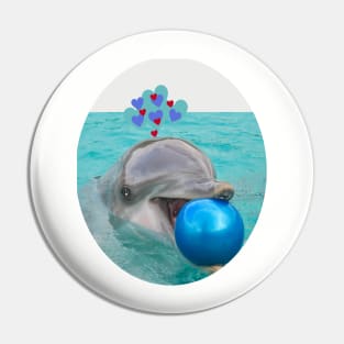 beautiful image of a dolphin playing happily with a beach ball Pin