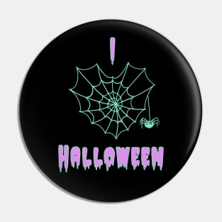 I Heart Halloween Spider Web pastel goth Pin